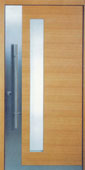 Haustüre aus Holz mit Edelstahl und Lichtausschnitt von Schreinerei FÄTH