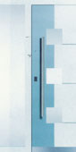 Haustüre aus Holz in weiß und blau von Schreinerei FÄTH