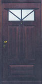 Haustüre aus Holz in dunkelbraun mit Lichtausschnitt von Schreinerei FÄTH