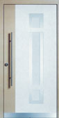 Haustüre aus Holz in weiß und beige mit Lichtausschnitt von Schreinerei FÄTH